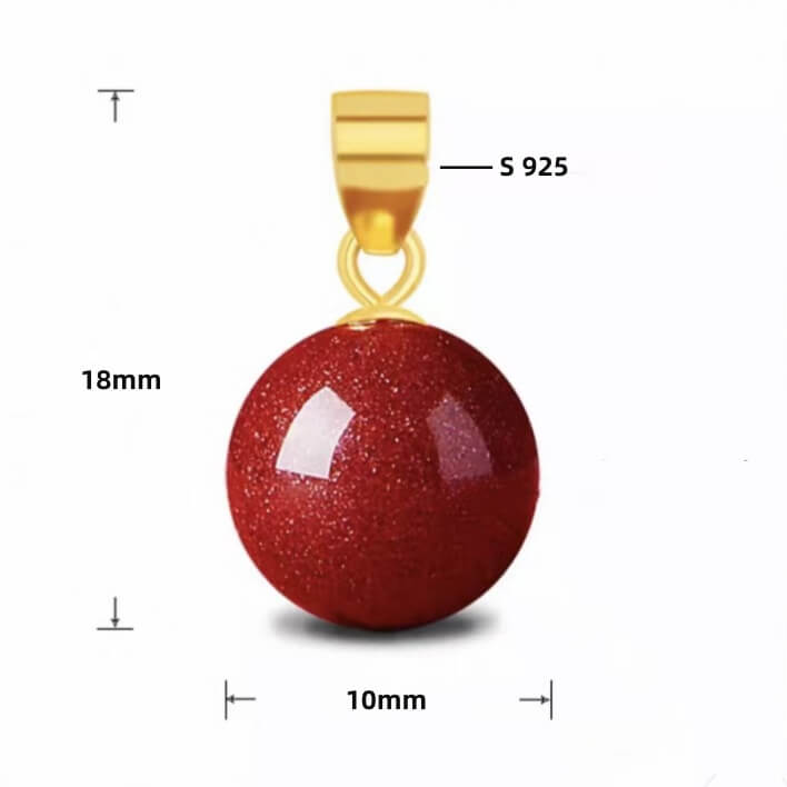 LuckyCharms Cinnabar Fortune-Turning Beads Pendant Necklace