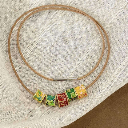 LuckyCharms Gold-plated Five Cubic Fortune-Turning WUXING Beads Necklace