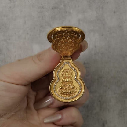 LuckyCharms Chinese Style Gold-plated Gourd Pendant Necklace