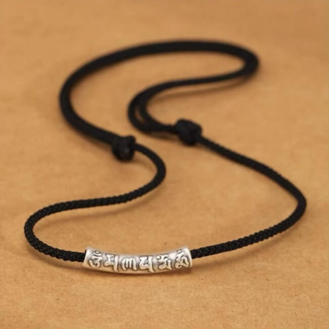 LuckyCharms Om Mami Padme Hūm Silver Pandent Necklace