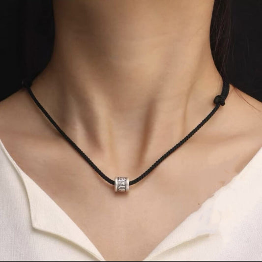 LuckyCharms Om Mami Padme Hūm Silver Pandent Necklace