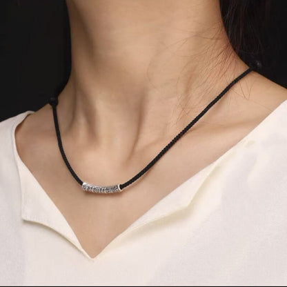 LuckyCharms Om Mami Padme Hūm Silver Pandent Necklace