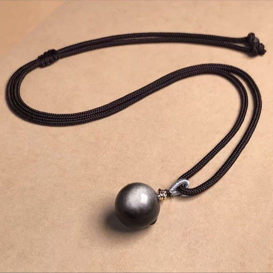 LuckyCharms Natural Obsidian Fortune-Turning Beads Pendant Necklace