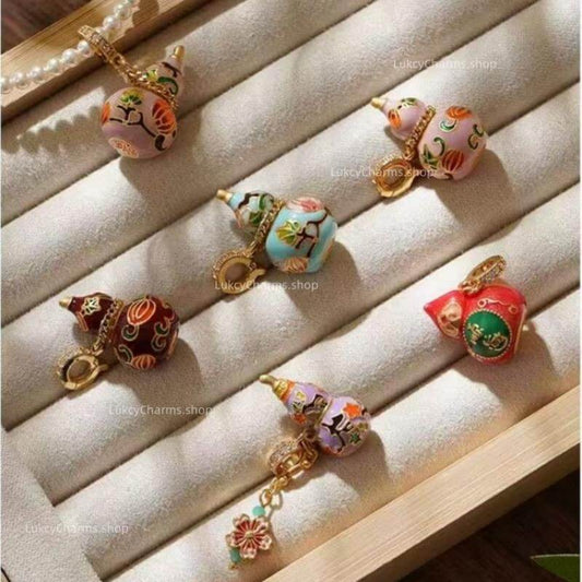 LuckyCharms Chinese Style Enamel Gourd Pendant