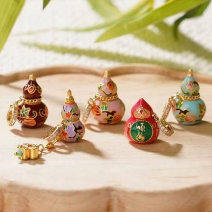LuckyCharms Chinese Style Enamel Gourd Pendant