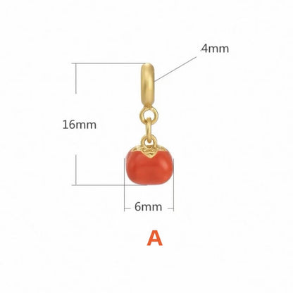 LuckyCharms Gold-plated Red Agate Persimmon Fortune-Turning Pendant