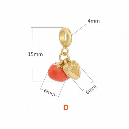 LuckyCharms Gold-plated Red Agate Persimmon Fortune-Turning Pendant