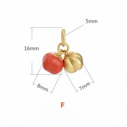 LuckyCharms Gold-plated Red Agate Persimmon Fortune-Turning Pendant