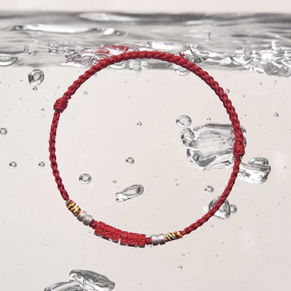 LuckyCharms Cinnabar Oṃ Maṇi Padme Hūṃ Braided Rope Bracelet