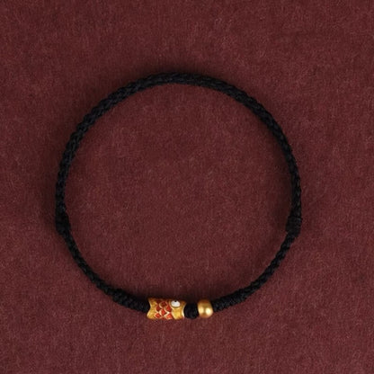 Koi Fish Golden Bead Wealth Success Braided Rope Bracelet