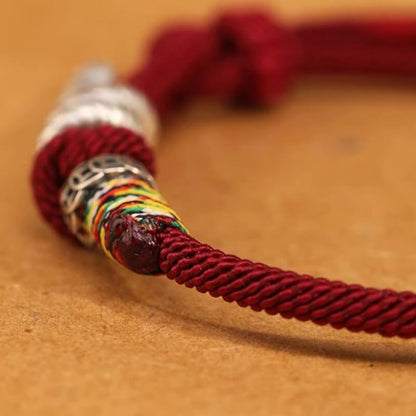 LuckyCharms Silver Snake Fortune & Protection Braided Rope Bracelet