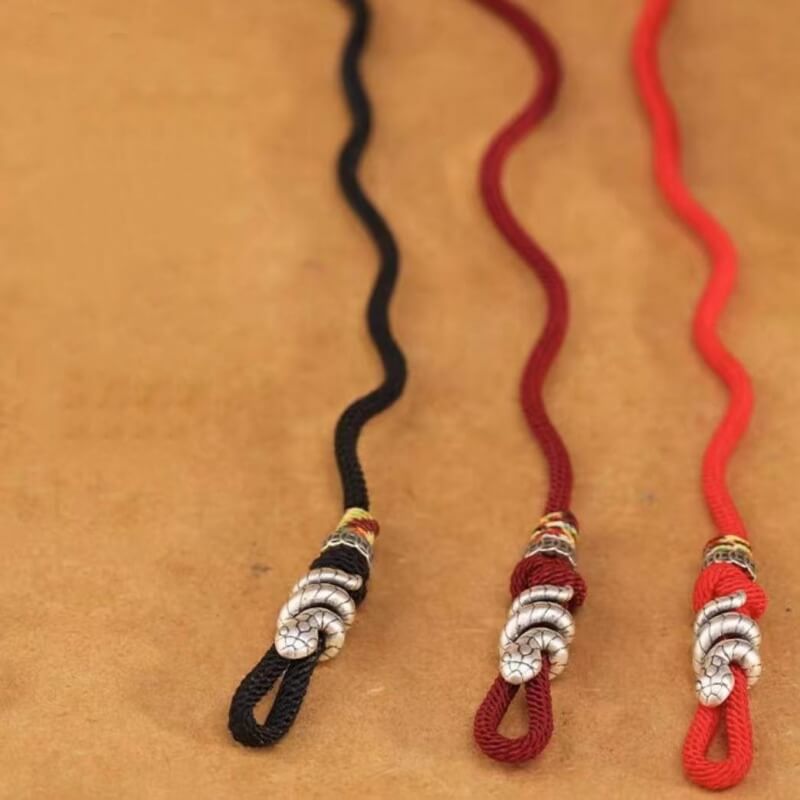 LuckyCharms Silver Snake Fortune & Protection Braided Rope Bracelet