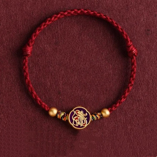 LuckyCharms Chinese Zodiacs Luck & Health Beads Blessing Braided Rope Bracelet