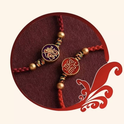 LuckyCharms Chinese Zodiacs Luck & Health Beads Blessing Braided Rope Bracelet