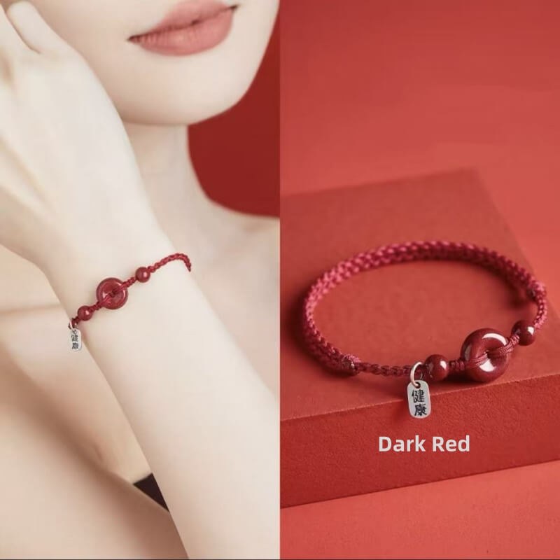 LuckyCharms Cinnabar Peace Buckle Luck Braided Rope Bracelet