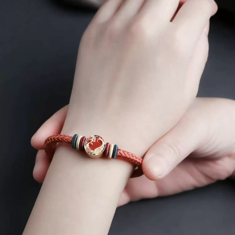 LuckyCharms 925 Silver Five Auspicious Beasts Braided Bracelet