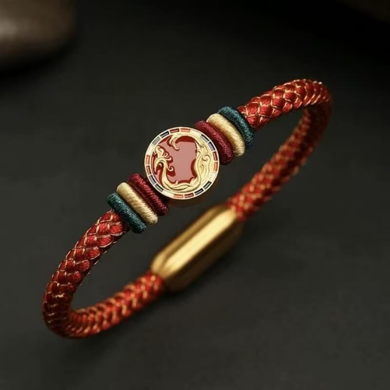 LuckyCharms 925 Silver Five Auspicious Beasts Braided Bracelet