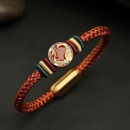 LuckyCharms 925 Silver Five Auspicious Beasts Braided Bracelet