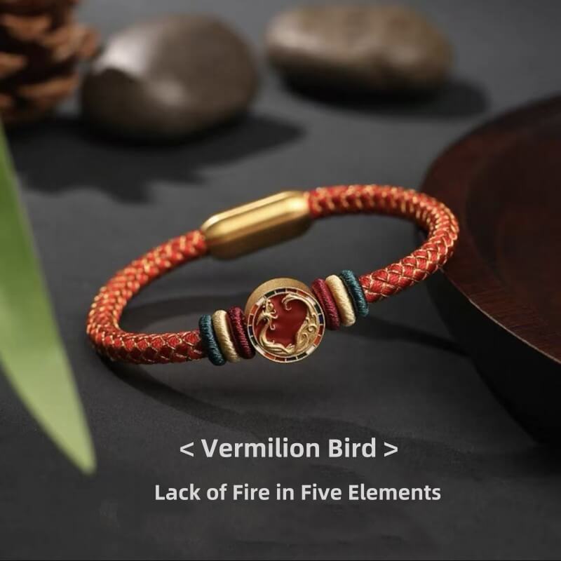 LuckyCharms 925 Silver Five Auspicious Beasts Braided Bracelet