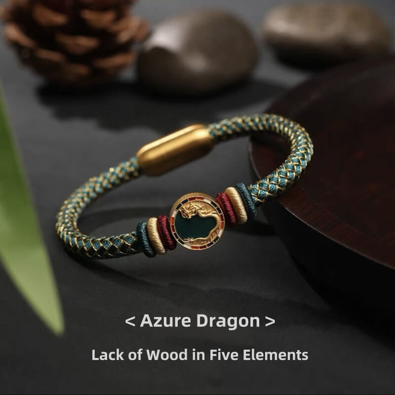 LuckyCharms 925 Silver Five Auspicious Beasts Braided Bracelet