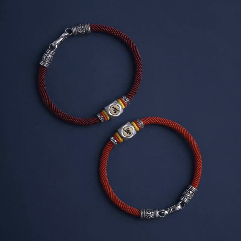 LuckyCharms Guardian Buddhas Seed Syllables Red Bracelet