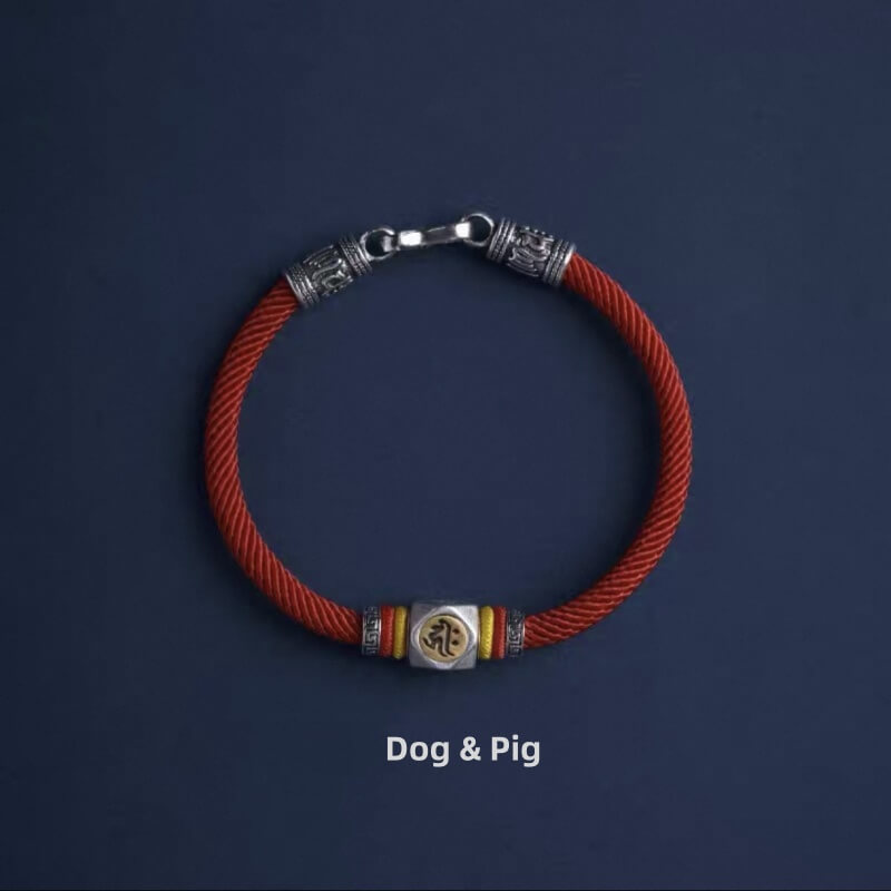 LuckyCharms Guardian Buddhas Seed Syllables Red Bracelet