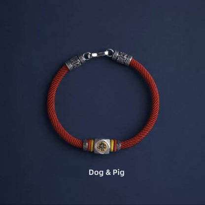 LuckyCharms Guardian Buddhas Seed Syllables Red Bracelet