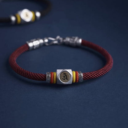 LuckyCharms Guardian Buddhas Seed Syllables Dark Red Bracelet
