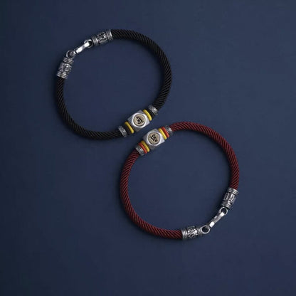 LuckyCharms Guardian Buddhas Seed Syllables Dark Red Bracelet