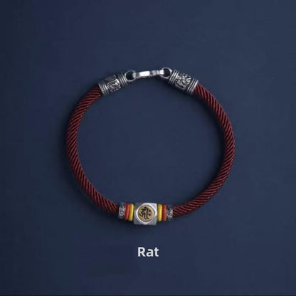 LuckyCharms Guardian Buddhas Seed Syllables Dark Red Bracelet