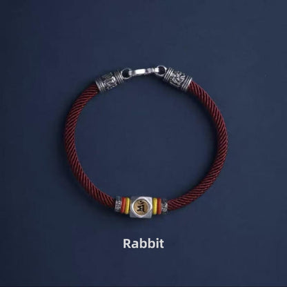 LuckyCharms Guardian Buddhas Seed Syllables Dark Red Bracelet