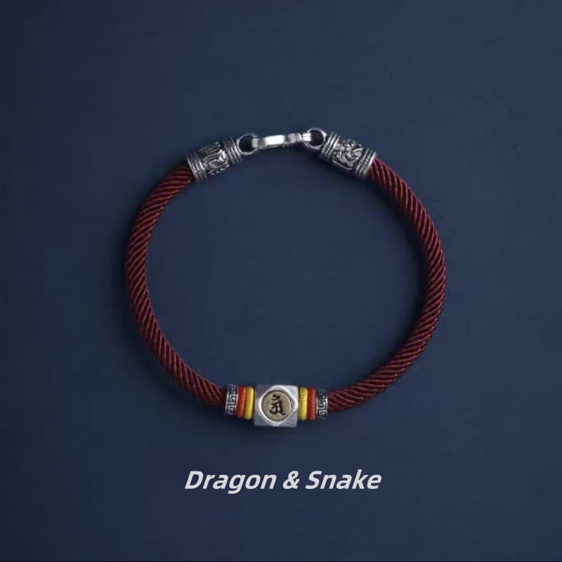 LuckyCharms Guardian Buddhas Seed Syllables Dark Red Bracelet