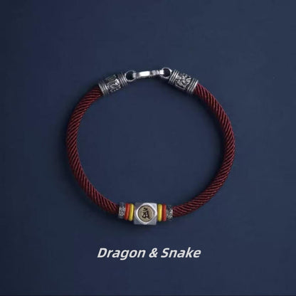 LuckyCharms Guardian Buddhas Seed Syllables Dark Red Bracelet