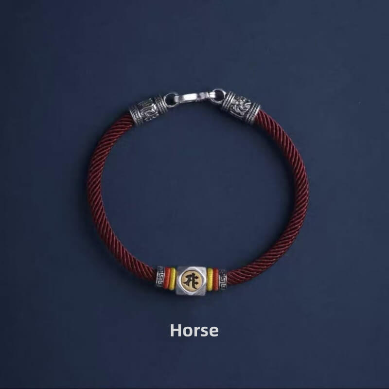 LuckyCharms Guardian Buddhas Seed Syllables Dark Red Bracelet