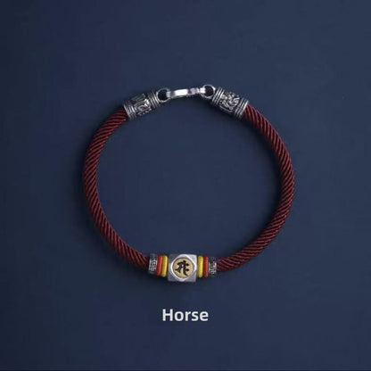 LuckyCharms Guardian Buddhas Seed Syllables Dark Red Bracelet