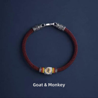 LuckyCharms Guardian Buddhas Seed Syllables Dark Red Bracelet