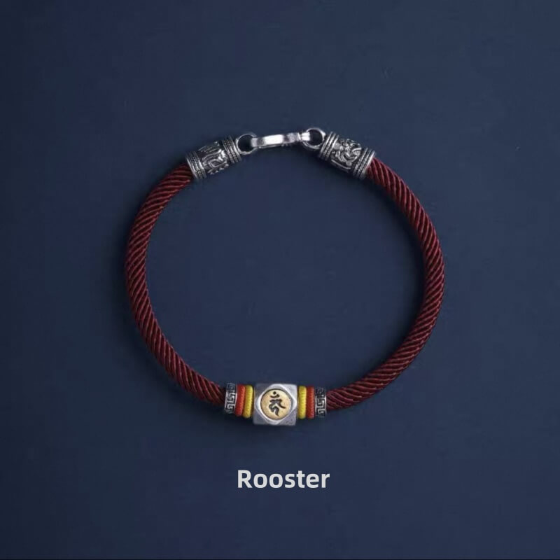 LuckyCharms Guardian Buddhas Seed Syllables Dark Red Bracelet