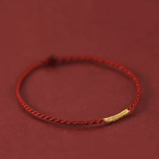 LuckyCharms Golden Threads Ultra-thin Braided Bracelet