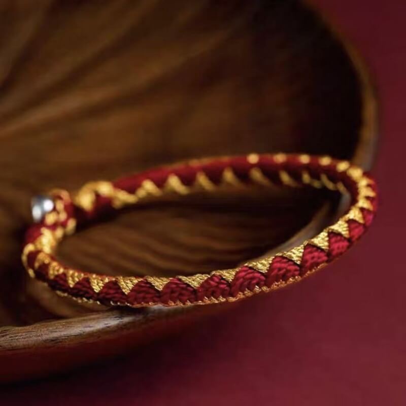 LuckyCharms Dragon Scale Motif Nine Vehicle Vajra Knot Braided Bracelet