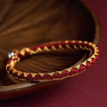 LuckyCharms Dragon Scale Motif Nine Vehicle Vajra Knot Braided Bracelet