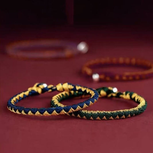 LuckyCharms Dragon Scale Motif Nine Vehicle Vajra Knot Braided Bracelet