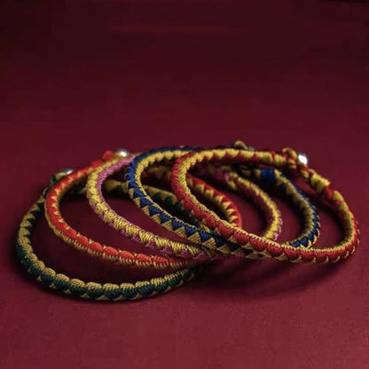 LuckyCharms Dragon Scale Motif Nine Vehicle Vajra Knot Braided Bracelet