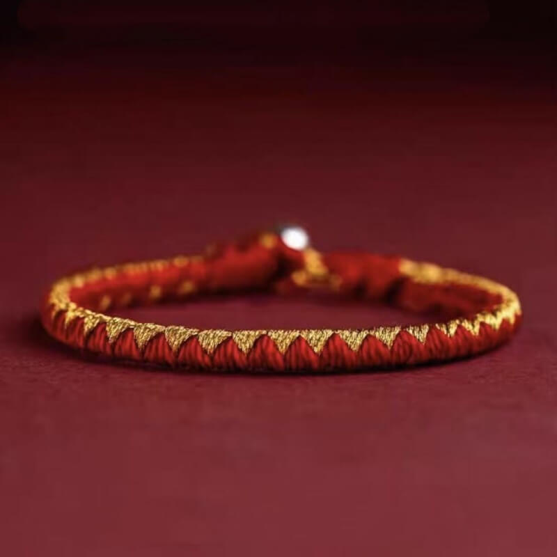 LuckyCharms Dragon Scale Motif Nine Vehicle Vajra Knot Braided Bracelet