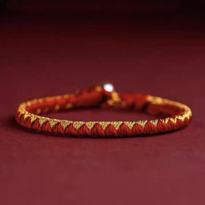 LuckyCharms Dragon Scale Motif Nine Vehicle Vajra Knot Braided Bracelet