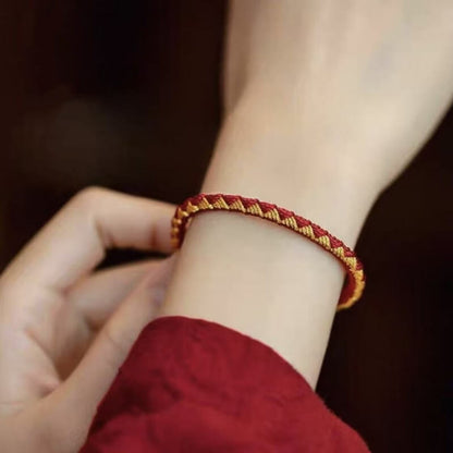 LuckyCharms Dragon Scale Motif Nine Vehicle Vajra Knot Braided Bracelet