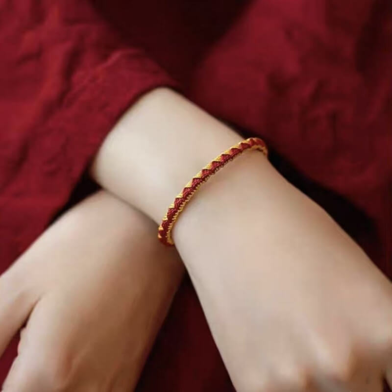 LuckyCharms Dragon Scale Motif Nine Vehicle Vajra Knot Braided Bracelet