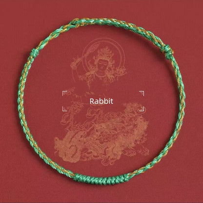 LuckyCharms Chinese Zodiac Protection Blessing Braided Rope Bracelet