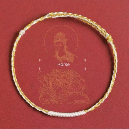 LuckyCharms Chinese Zodiac Protection Blessing Braided Rope Bracelet