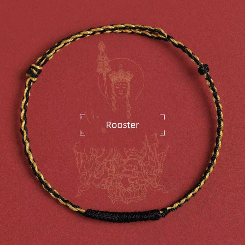 LuckyCharms Chinese Zodiac Protection Blessing Braided Rope Bracelet