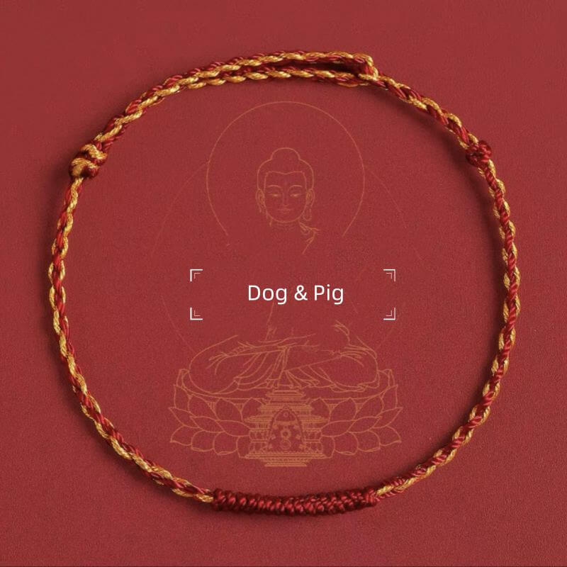 LuckyCharms Chinese Zodiac Protection Blessing Braided Rope Bracelet